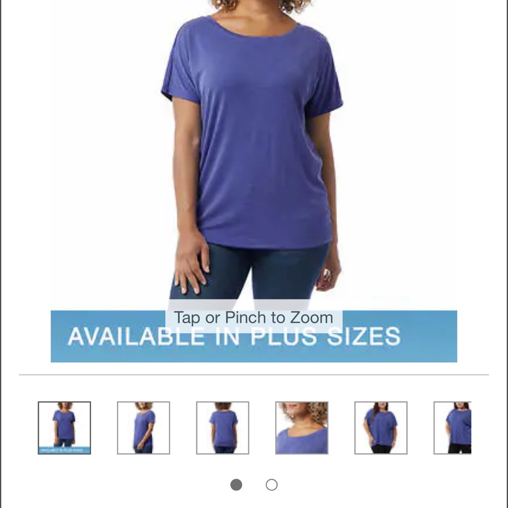32 Degrees Ladies' Short Sleeve Ribbed Top medium color royal blue